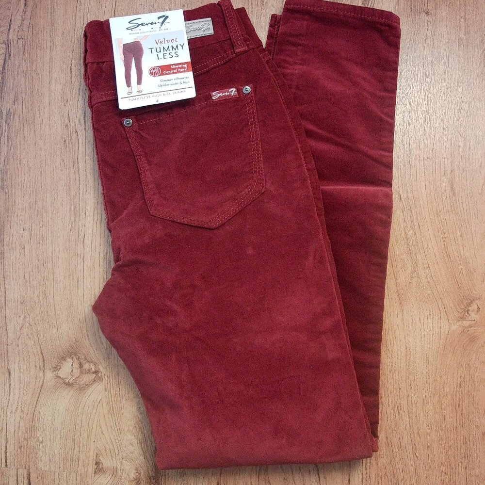 NWTS Seven 7 Velvet Tummy less High Rise Skinny Jeans Size 4 - Picture 3 of 7